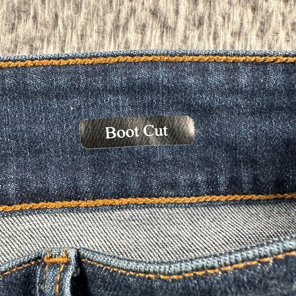 Judy Blue‎ Jeans Womens 15/32 Boot Cut Dark Wash Raw Frayed Hem Distressed - Picture 5 of 15